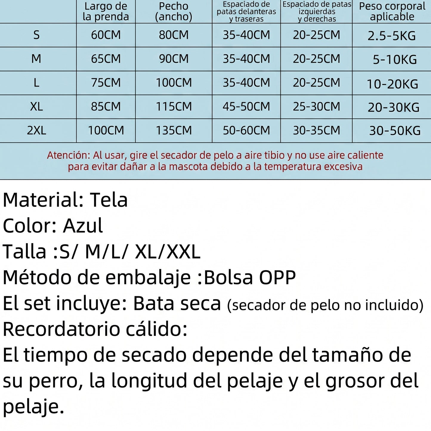 Bolsa Secadora Portátil Para Perros Y Gatos