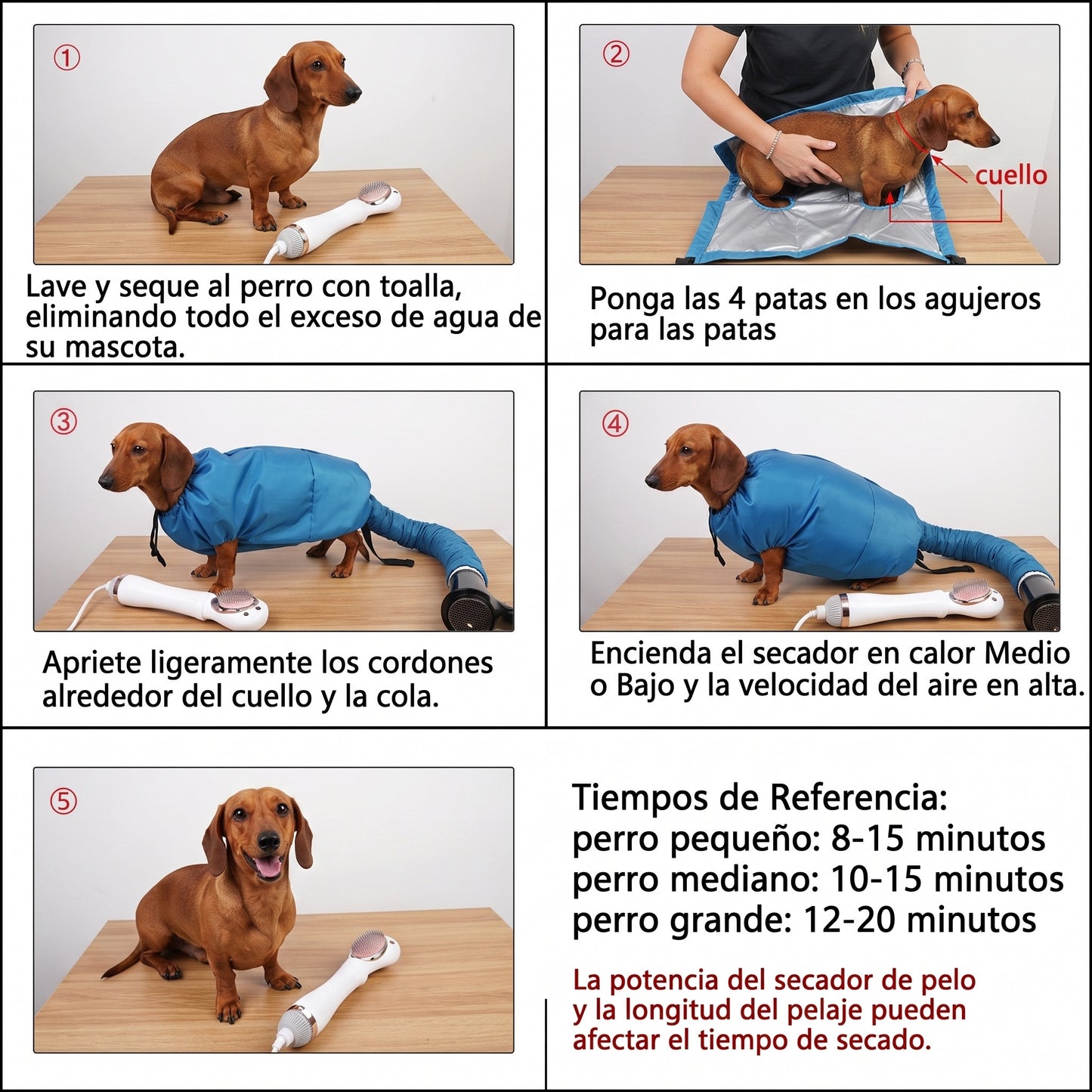 Bolsa Secadora Portátil Para Perros Y Gatos