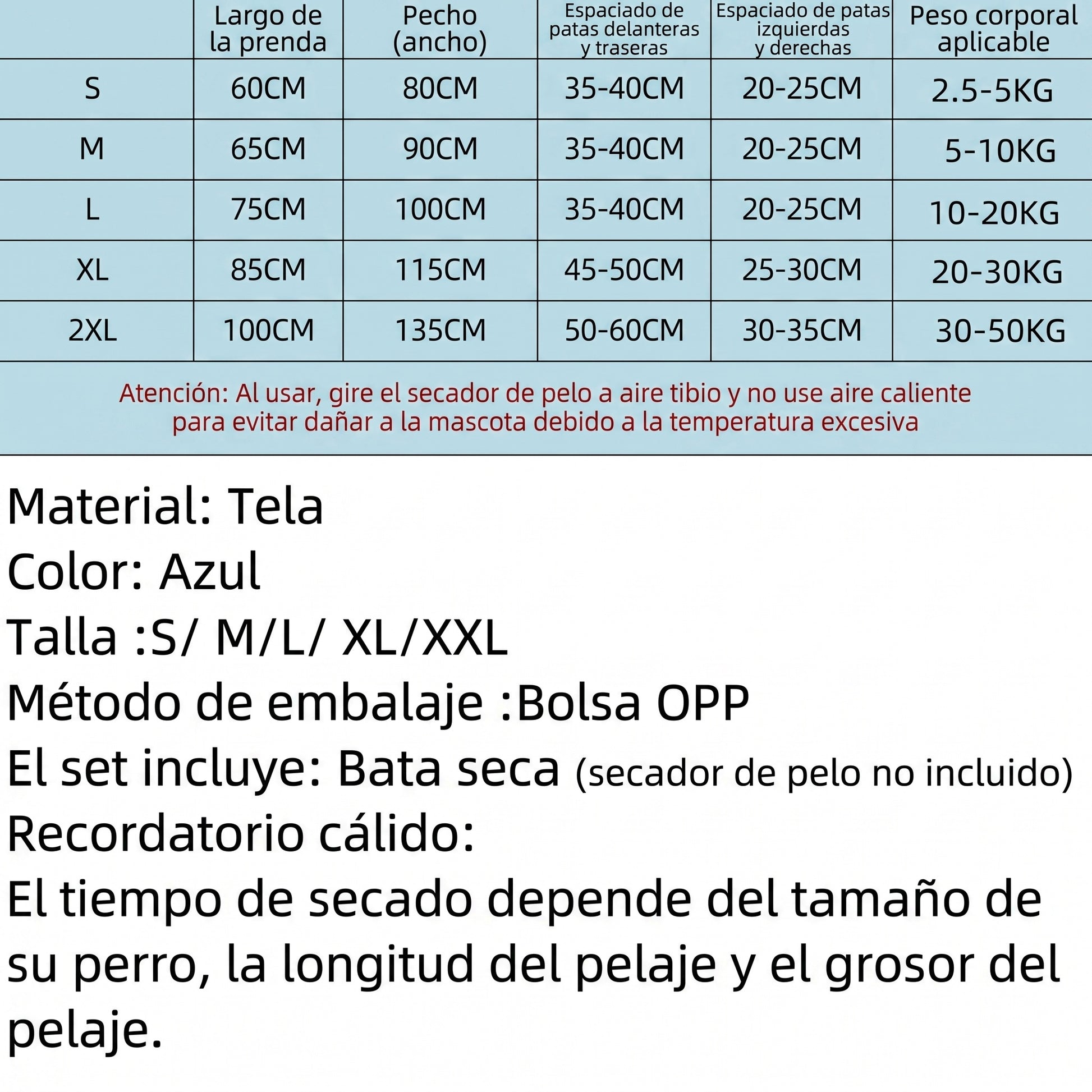 Bolsa Secadora Portátil Para Perros Y Gatos